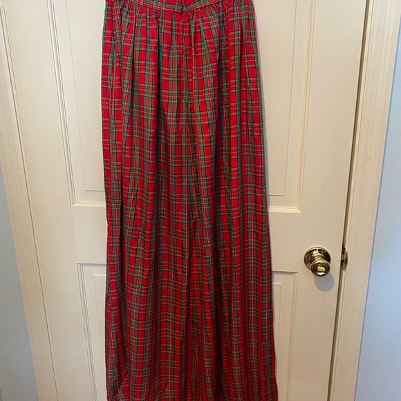 Handmade Floor Length Red Plaid Skirt SIZE SMALL - Picture 4 of 4